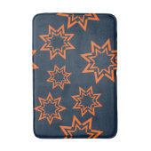 Oranje, koel, trendy, speelachtig stervormpatroon badmat (Voorkant Verticaal)