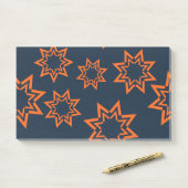 Oranje, koel, trendy, speelachtig stervormpatroon post-it® notes (Op bureau)