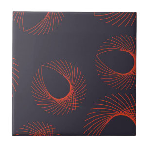 Oranje, koele, trendy, geometrische oogabstractie tegeltje