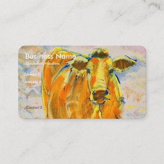 Oranje Koeschilderij Visitekaartjes