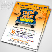 Oranje kofferbak of traktatie auto kofferbak Hallo Flyer