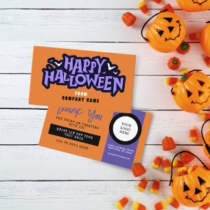 Oranje kofferbak of trakteer op Halloween Coupon Visitekaartje