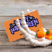 Oranje kofferbak of trakteer op Halloween Coupon Visitekaartje