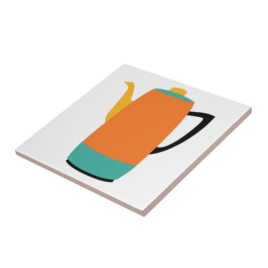 Oranje koffiepercolator tegeltje (Zijkant)
