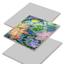 Oranje Koi Fish and Pink Flower Colorful Zen