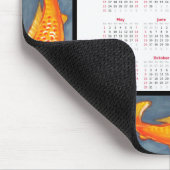 Oranje Koi Fish Art Blue Pond Water 2022 Agenda Muismat (Hoek)