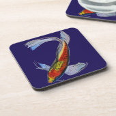 Oranje Koi Japanse waterverf karper Bier Onderzetter (Linkerzijde)