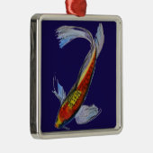 Oranje Koi Japanse waterverf karper Metalen Ornament (Rechts)