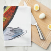 Oranje Koi Japanse waterverf karper Theedoek (Quarter Fold)