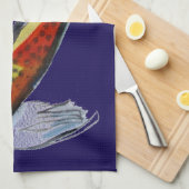 Oranje Koi Japanse waterverf karper Theedoek (Quarter Fold)