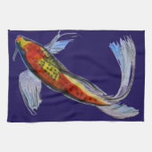 Oranje Koi Japanse waterverf karper Theedoek (Horizontaal)