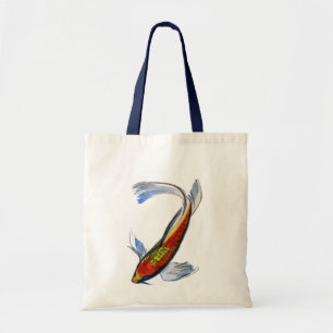 Oranje Koi Japanse waterverf karper Tote Bag