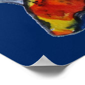 Oranje Koi Japanse waterverf Poster (Hoek)