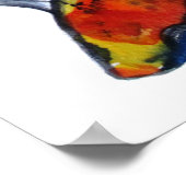 Oranje Koi Japanse waterverf Poster (Hoek)