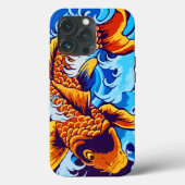 Oranje koi vis blauw Case-Mate iPhone case (Achterkant)