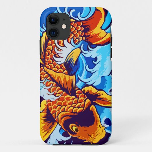 Oranje koi vis blauw Case-Mate iPhone case (Achterkant)