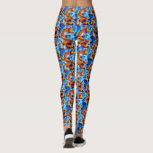 Oranje koi vis blauw leggings (Achterkant)