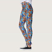 Oranje koi vis blauw leggings (Links)