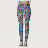 Oranje koi vis blauw leggings (Voorkant)