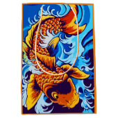 Oranje koi vis blauw medium cadeauzakje (Voorkant)