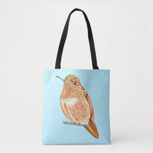 Oranje kolibrie tote bag (Voorkant)