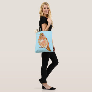 Oranje kolibrie tote bag