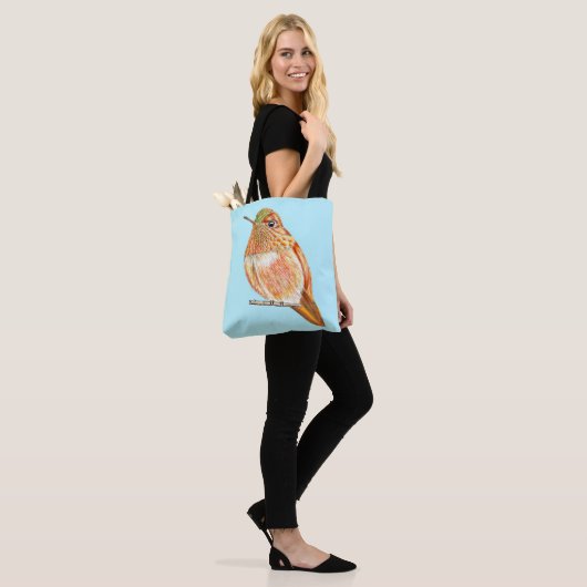 Oranje kolibrie tote bag (Op model)