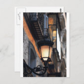 Oranje koloniale straatlamp Madrid Briefkaart (Voorkant / Achterkant)