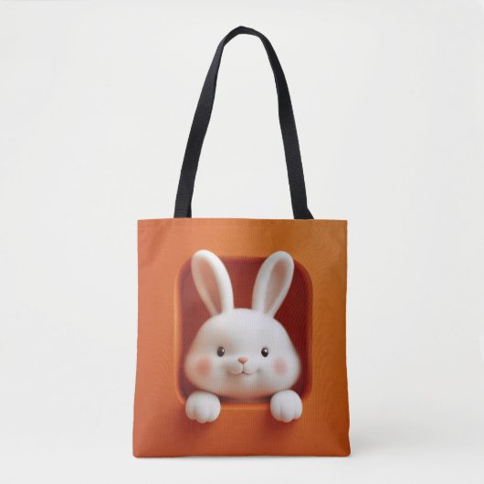 Oranje konijntje Canvas tas (Voorkant)