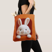 Oranje konijntje Canvas tas (Dichtbij)