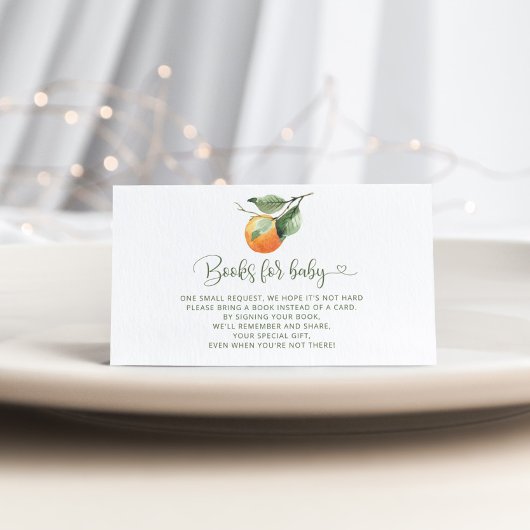 Oranje kookboeken voor de kaart van de baby