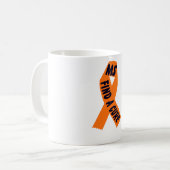 Oranje koolstofbewustzijn koffiemok (Voorkant links)