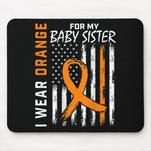 Oranje koolstofzuiger Baby Leukemie Bewustmakingsv Muismat (Voorkant)