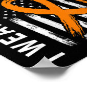 Oranje koolstofzuiger Baby Leukemie Bewustmakingsv Poster (Hoek)