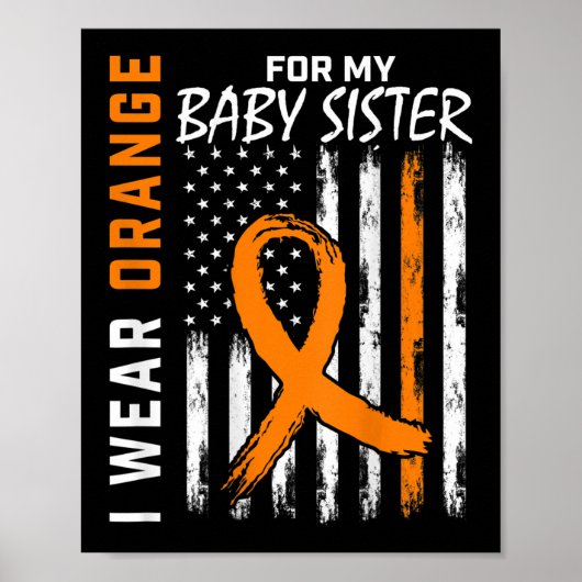 Oranje koolstofzuiger Baby Leukemie Bewustmakingsv Poster (Voorkant)