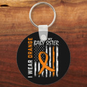 Oranje koolstofzuiger Baby Leukemie Bewustmakingsv Sleutelhanger (Voorkant)