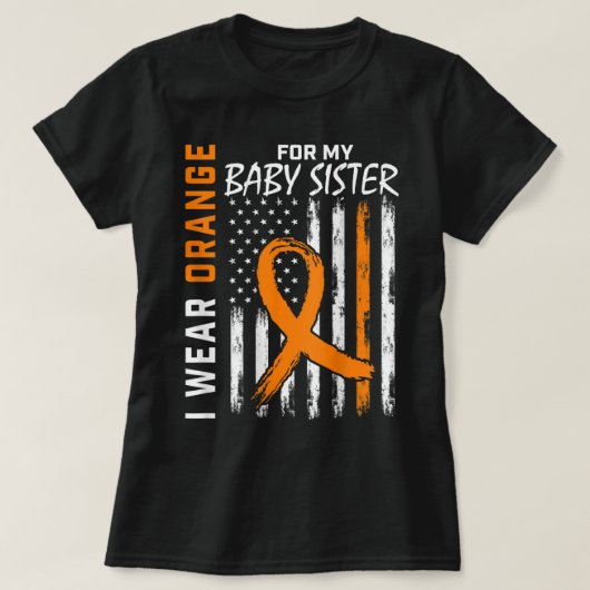 Oranje koolstofzuiger Baby Leukemie Bewustmakingsv T-shirt (Design voorkant)