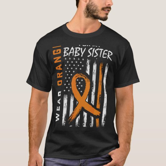 Oranje koolstofzuiger Baby Leukemie Bewustmakingsv T-shirt (Voorkant)