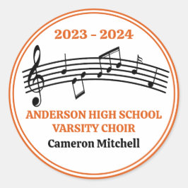 Oranje Koor Custom High School Afstudeerfeest Ronde Sticker