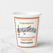 Oranje Koor Custom High School Party Papieren Bekers (Achterkant)