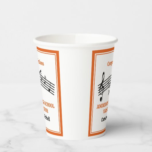 Oranje Koor Custom High School Party Papieren Bekers (Links)