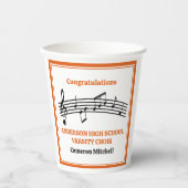 Oranje Koor Custom High School Party Papieren Bekers (Voorkant)