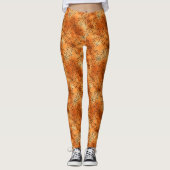 Oranje koperen Leggings met zwarte spinnenwebben (Voorkant)