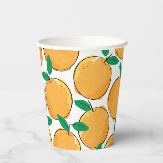 Oranje kopjes voor snijdpapier papieren bekers (Achterkant)