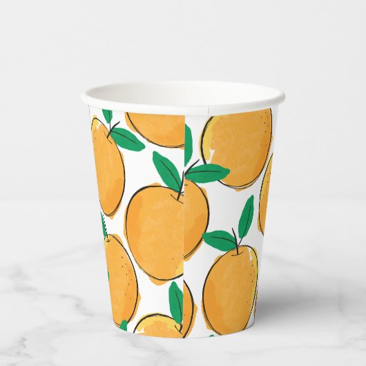 Oranje kopjes voor snijdpapier papieren bekers (Rechts)