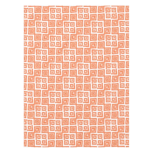 Oranje koraal Abstract vierkantenpatroon Tafelkleed (Voorkant)