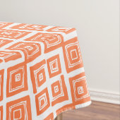 Oranje koraal Abstract vierkantenpatroon Tafelkleed (Voorbeeld)