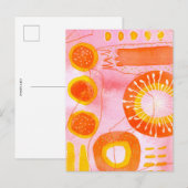 Oranje Koraal Abstracte Ansichtkaart Briefkaart (Voorkant / Achterkant)
