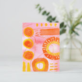 Oranje Koraal Abstracte Ansichtkaart Briefkaart (Staand voorkant)