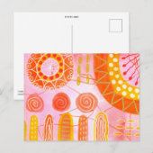 Oranje Koraal Abstracte Prentkaart Briefkaart (Voorkant / Achterkant)